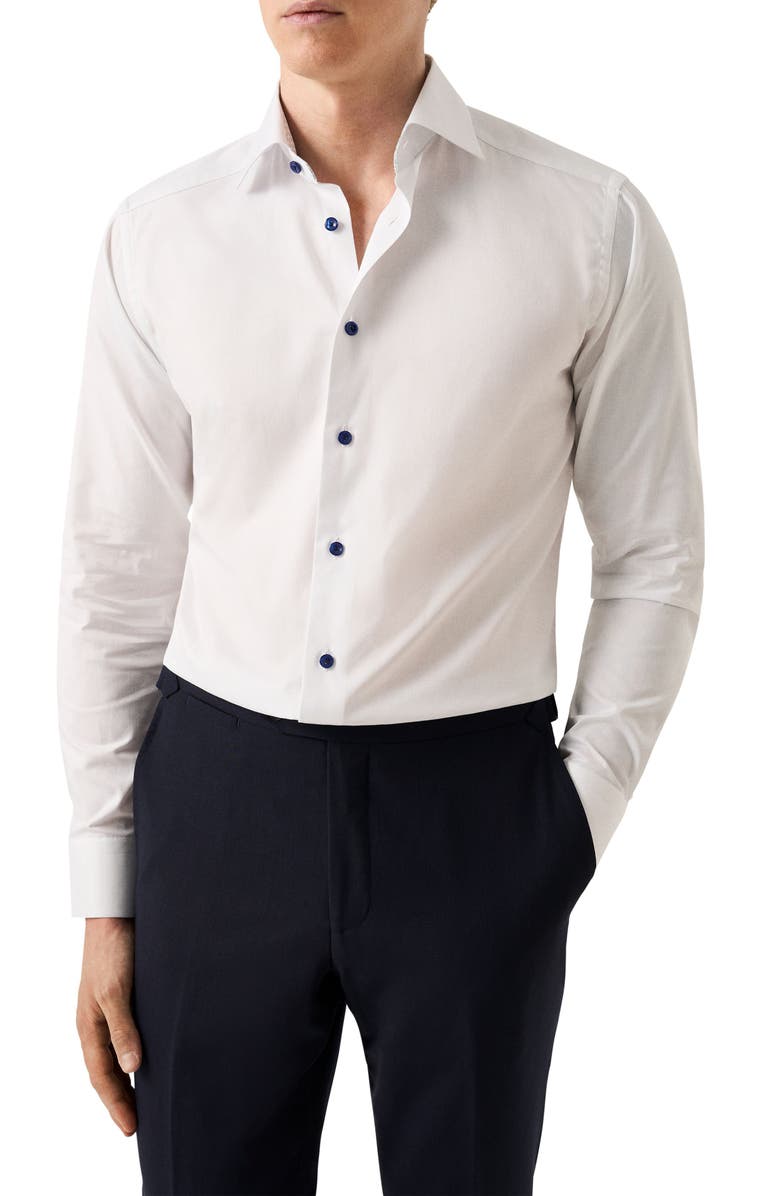 Eton Slim Fit Cotton Dress Shirt, Main, color, 