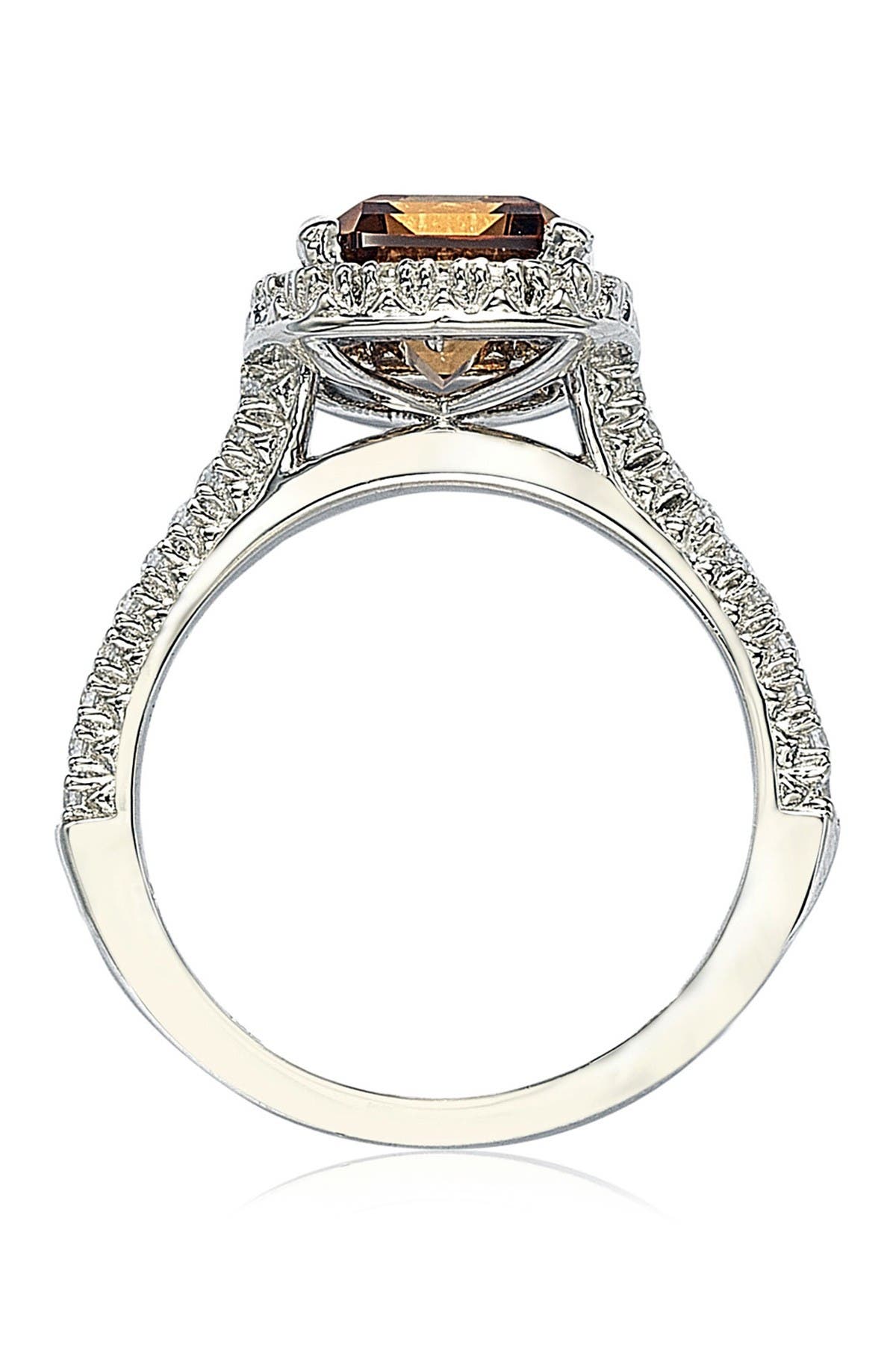 SUZY LEVIAN Sterling Silver Ascher Cut Brown CZ Ring (Women ...