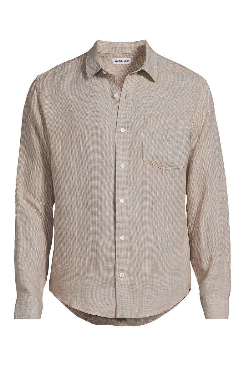 Long Sleeve Linen Shirt, Alternate, color, Pale Desert Tan
