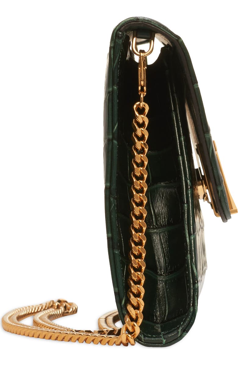 TOM FORD Nobile Croc Embossed Patent Leather Clutch, Alternate, color,