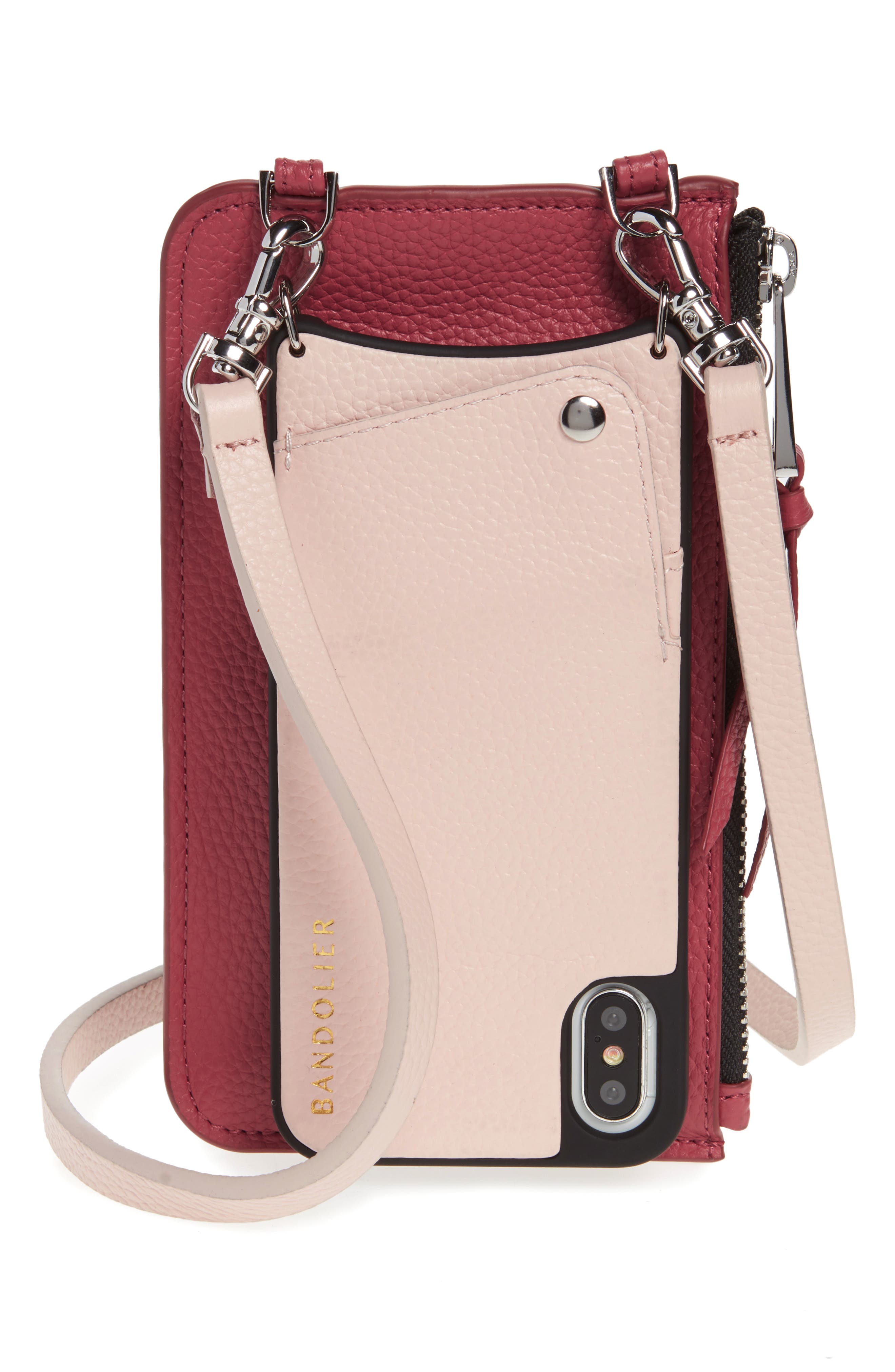 Bandolier Emma Leather iPhone X/Xs Crossbody Case, Main, color, 
