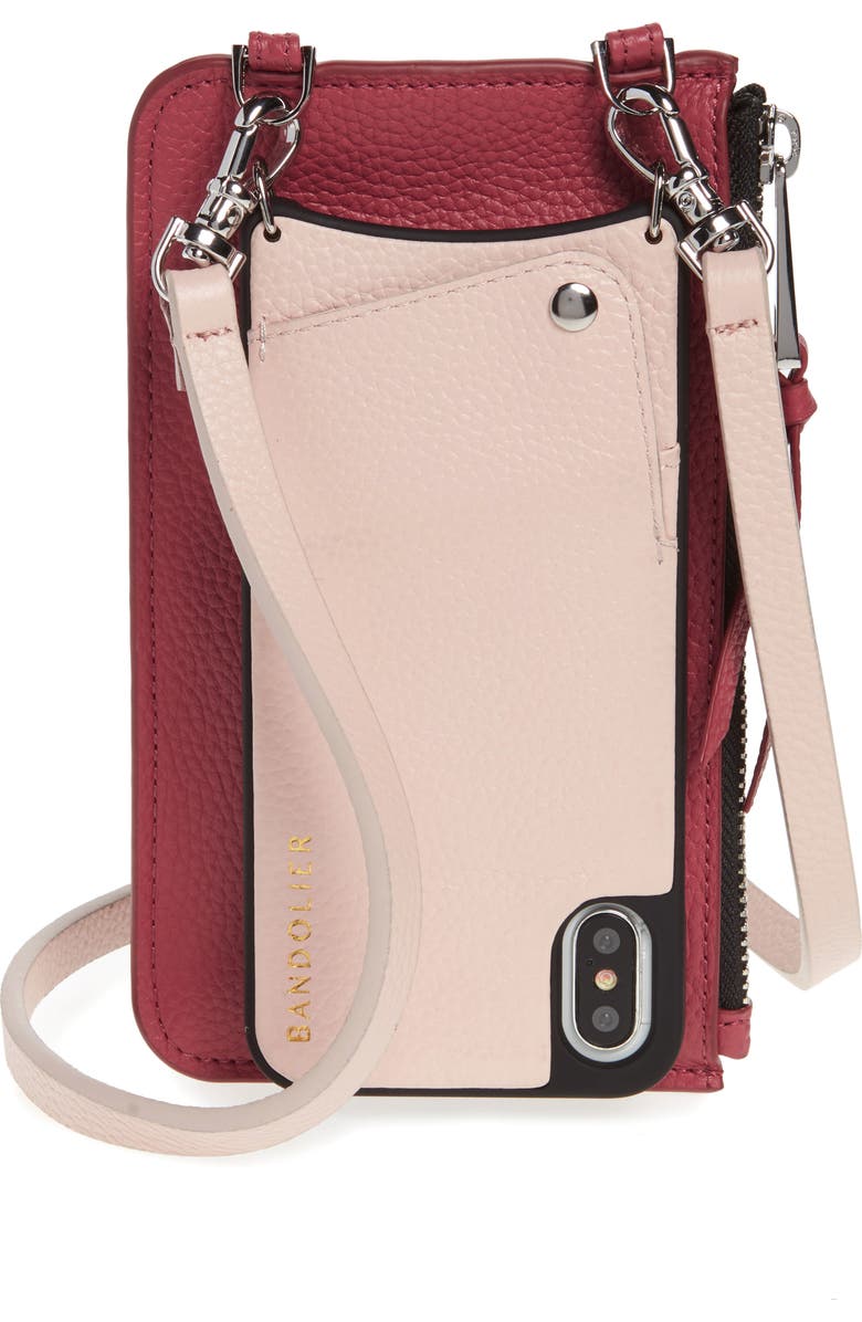Bandolier Emma Leather iPhone X/Xs Crossbody Case, Main, color,