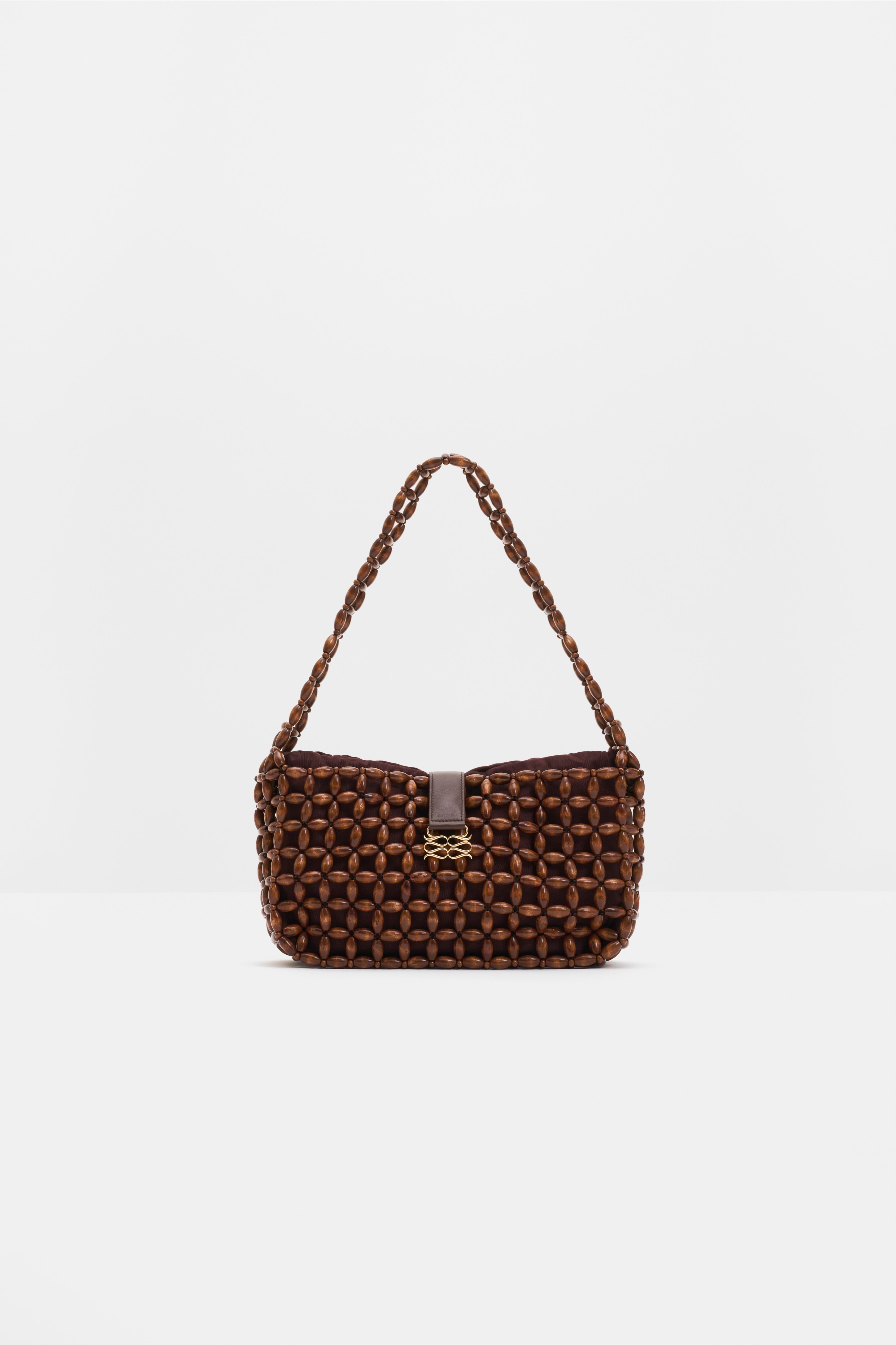 Elvina Wood Pearl Bag, Alternate, color, Espresso