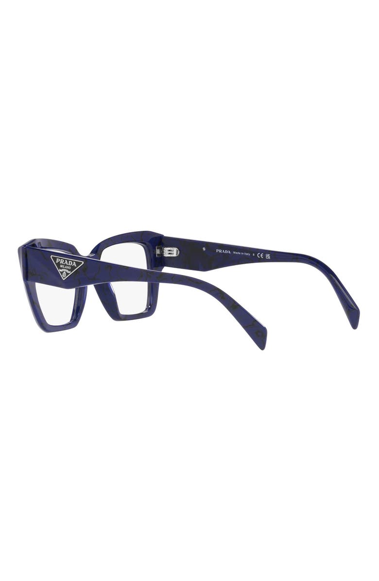 Prada 51mm Square Optical Glasses, Alternate, color, Black Blue