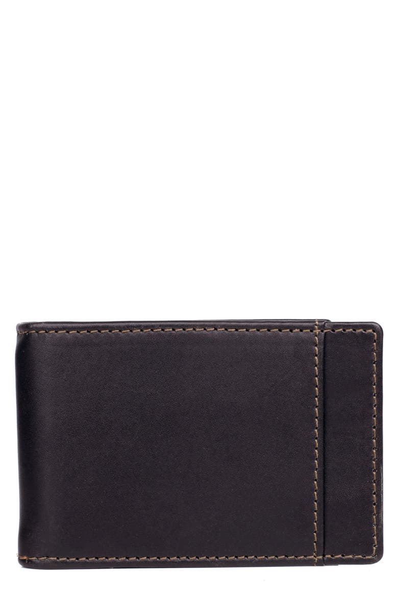 Front Pocket Leather Clip Flip Wallet, Main, color, BROWN