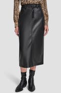 DKNY Jeans Faux Leather Midi Skirt