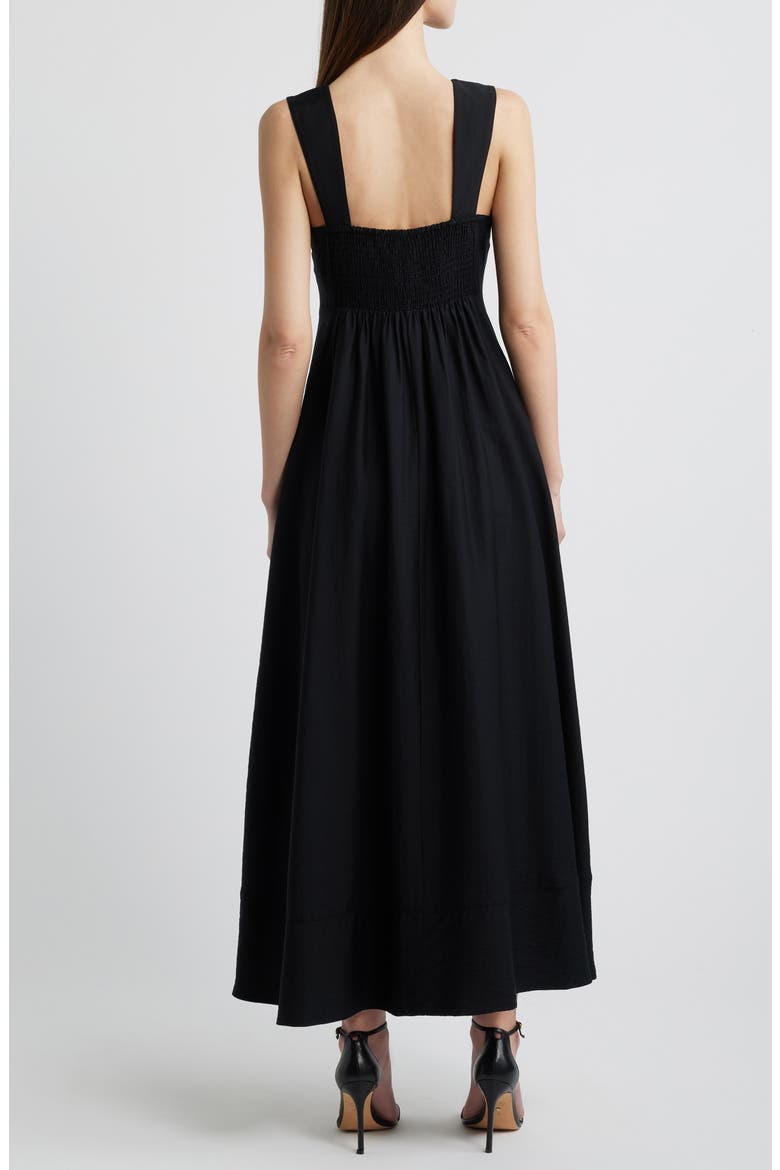 Pleated Maxi Sundress, Alternate, color, BLACK