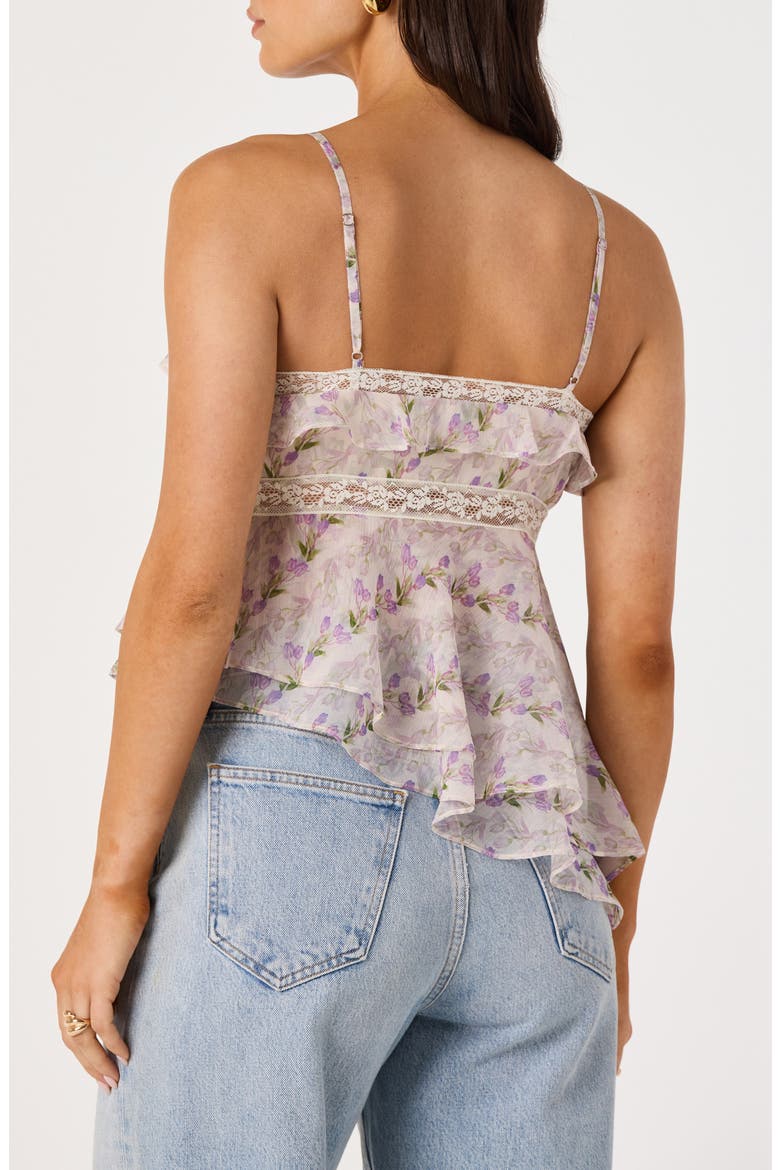 Zissel Asymmetric Babycoll Camisole, Alternate, color, PURPLE FLORAL