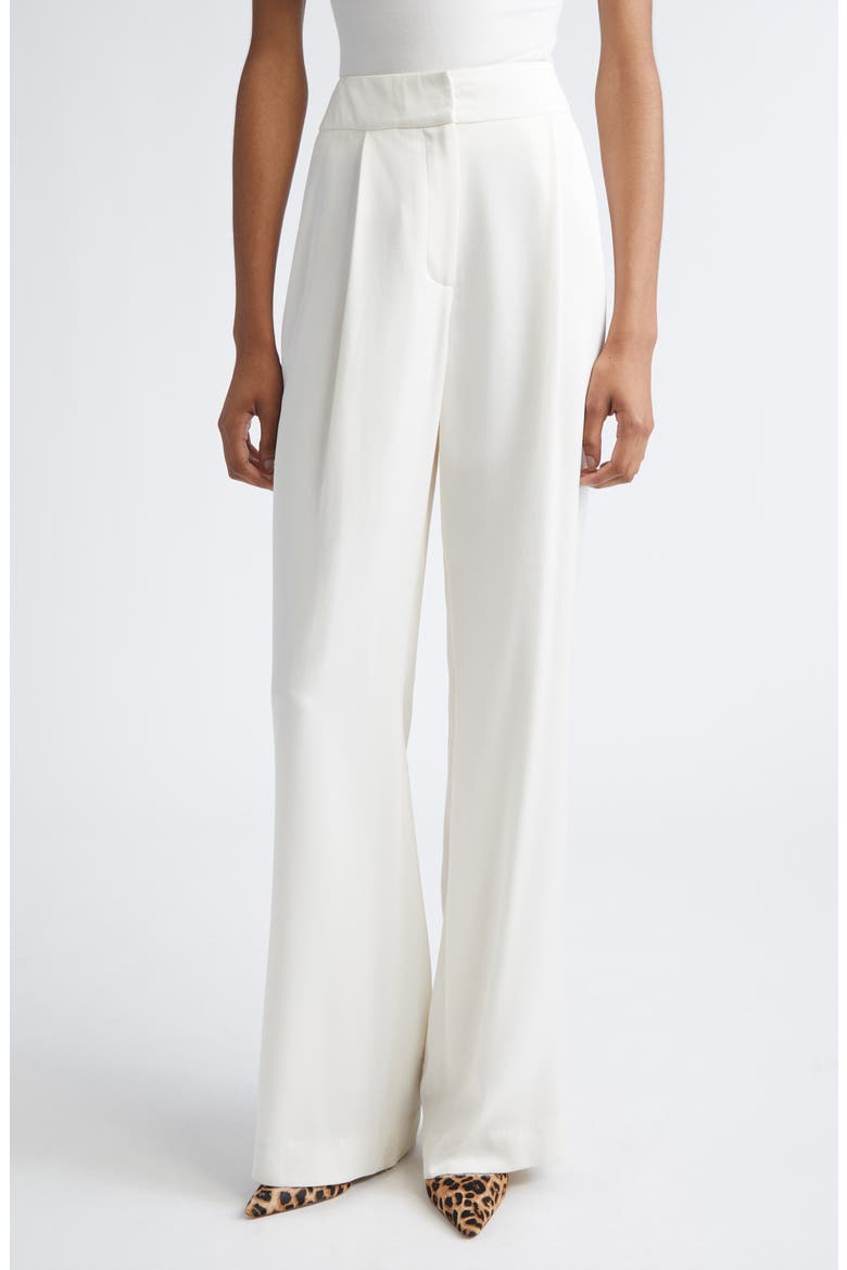 Robinne Crepe Back Satin Wide Leg Pants, Main, color, DOVE