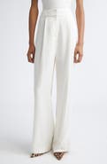 Veronica Beard Robinne Crepe Back Satin Wide Leg Pants