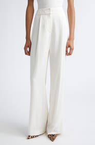 Veronica Beard Robinne Crepe Back Satin Wide Leg Pants