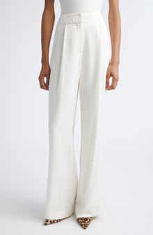 Veronica Beard Robinne Crepe Back Satin Wide Leg Pants