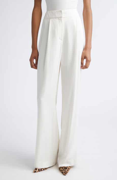 Veronica Beard Robinne Crepe Back Satin Wide Leg Pants