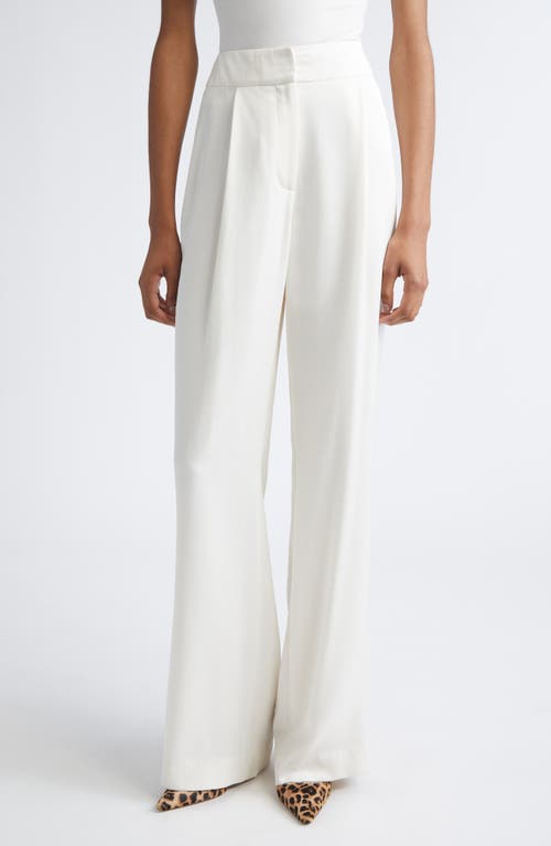 Veronica Beard Robinne Crepe Back Satin Wide Leg Pants In Gray