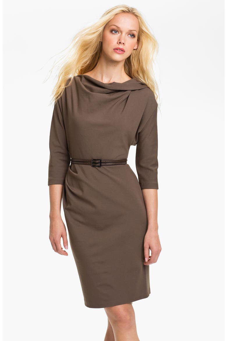 Belted Dolman Sleeve Sheath Dress, Main, color, ELEPHANT