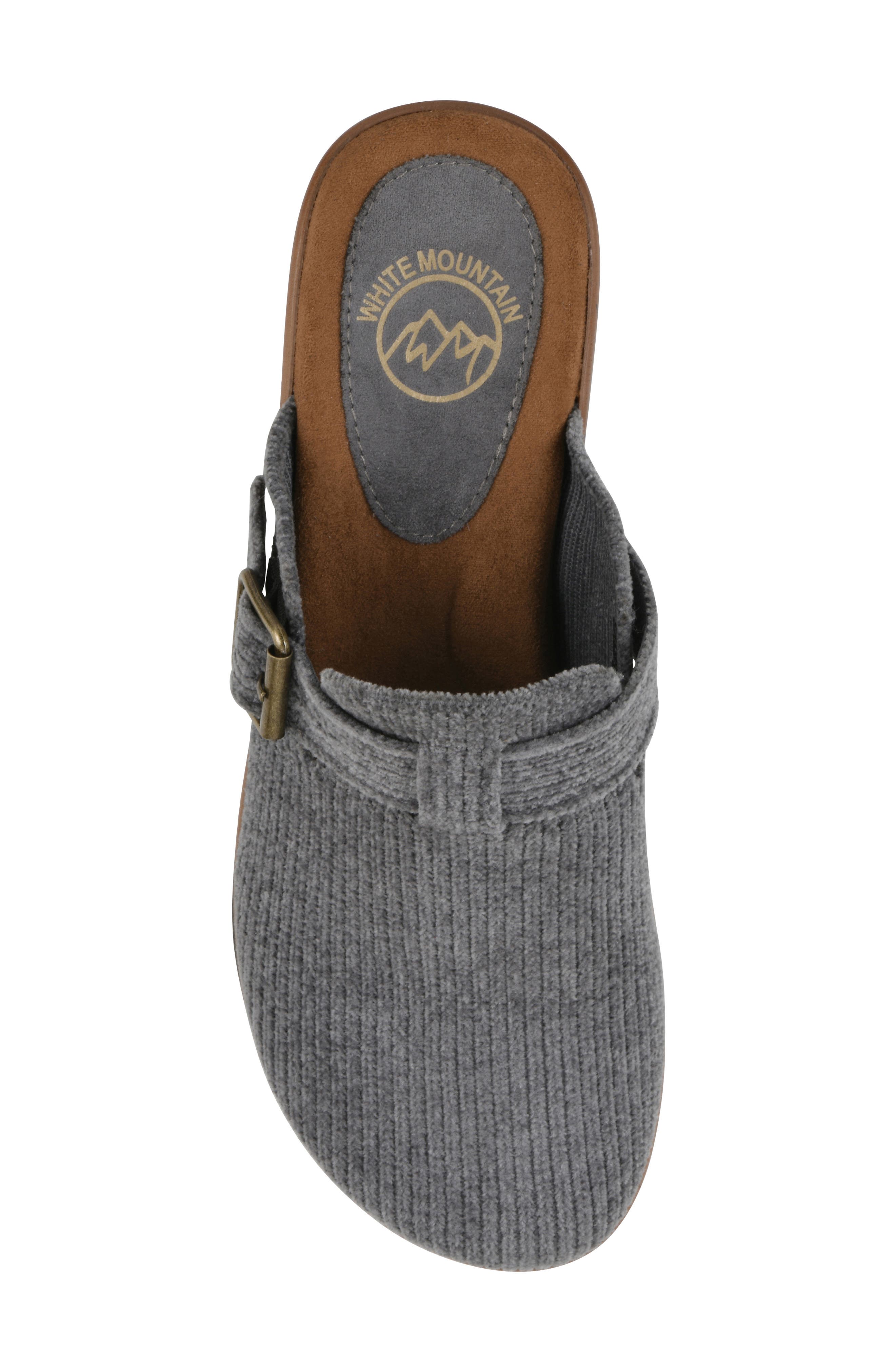 Vias Heeled Clog, Alternate, color, BLUE STEEL/ FABRIC