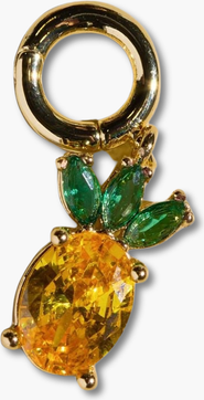 Nickel & Suede Pineapple Charm
