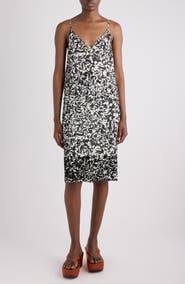 Dries Van Noten Denya Embellished Dotted Squiggle Print Slipdress