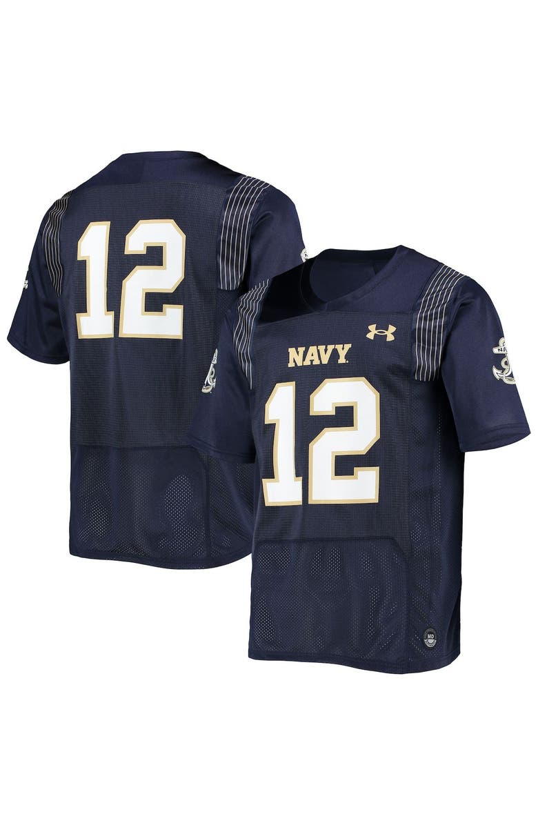 Under Armour Men's Under Armour #12 Navy Navy Midshipmen Replica Player Jersey, Main, color,
