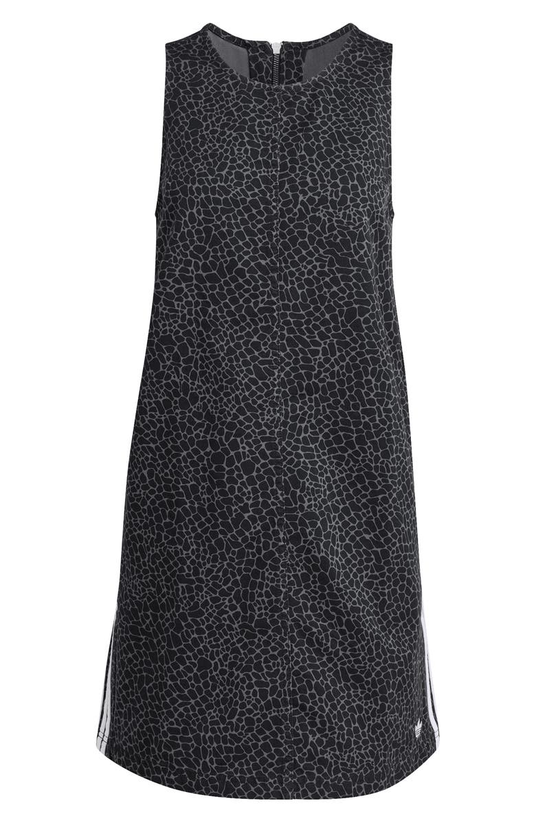 adidas Originals Animal Print Sleeveless Shift Dress, Alternate, color, Black/ Grey Six