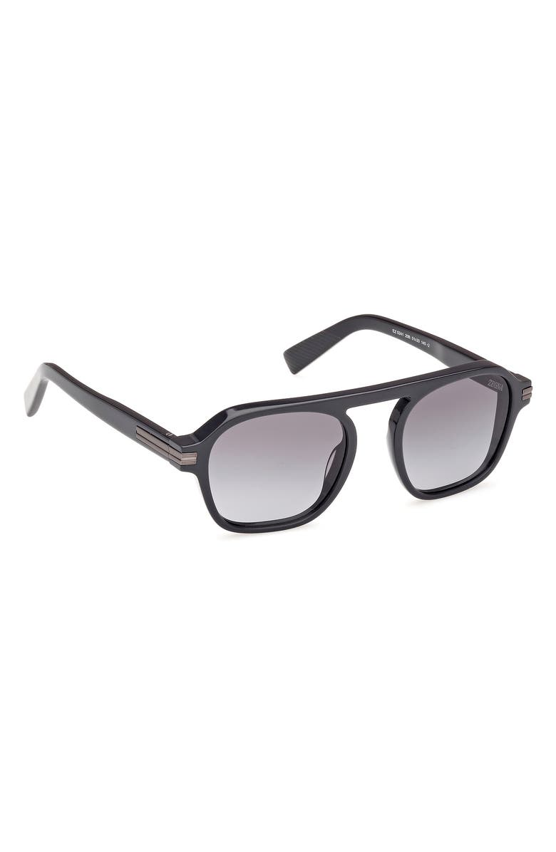 ZEGNA 51mm Round Sunglasses, Alternate, color, 