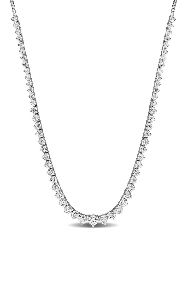 Lab Created Moissanite 17-Inch Tennis Necklace, Main, color, WHITE