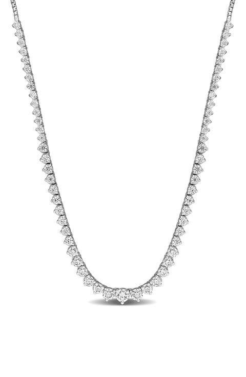 Lab Created Moissanite 17-Inch Tennis Necklace
