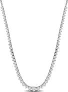 DELMAR Lab Created Moissanite 17-Inch Tennis Necklace