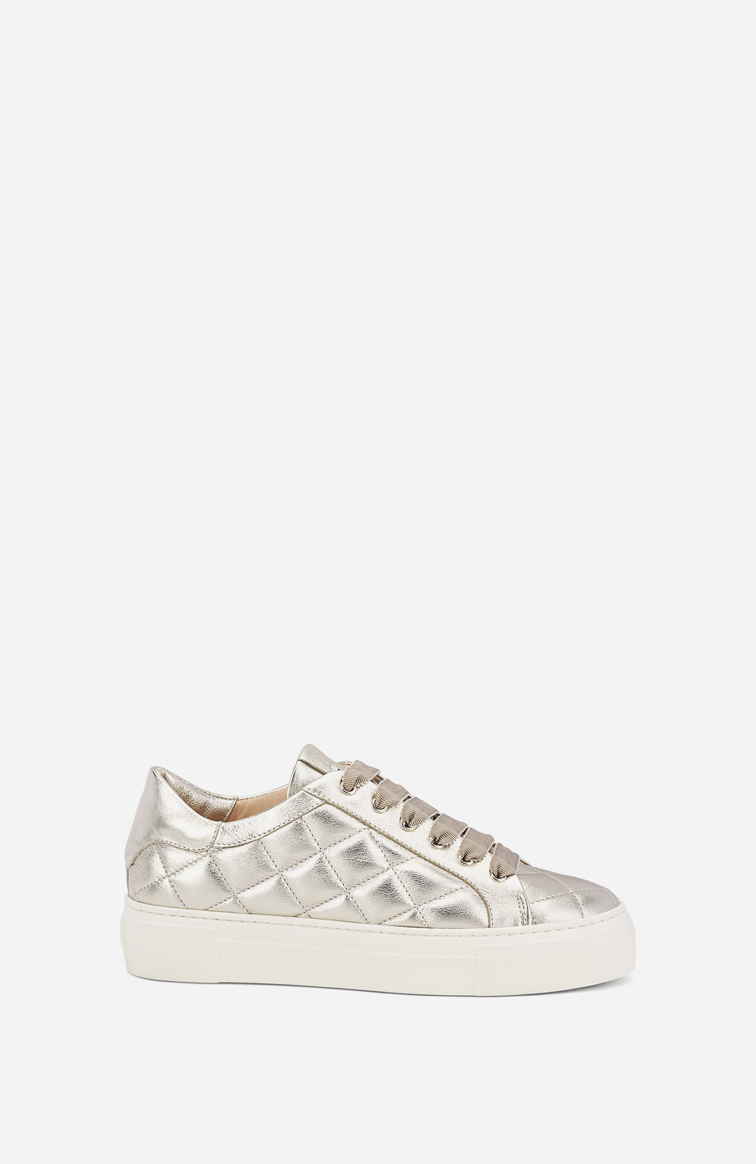 AGL Eva Matelassé Sneaker, Main, color, Platinum Leather