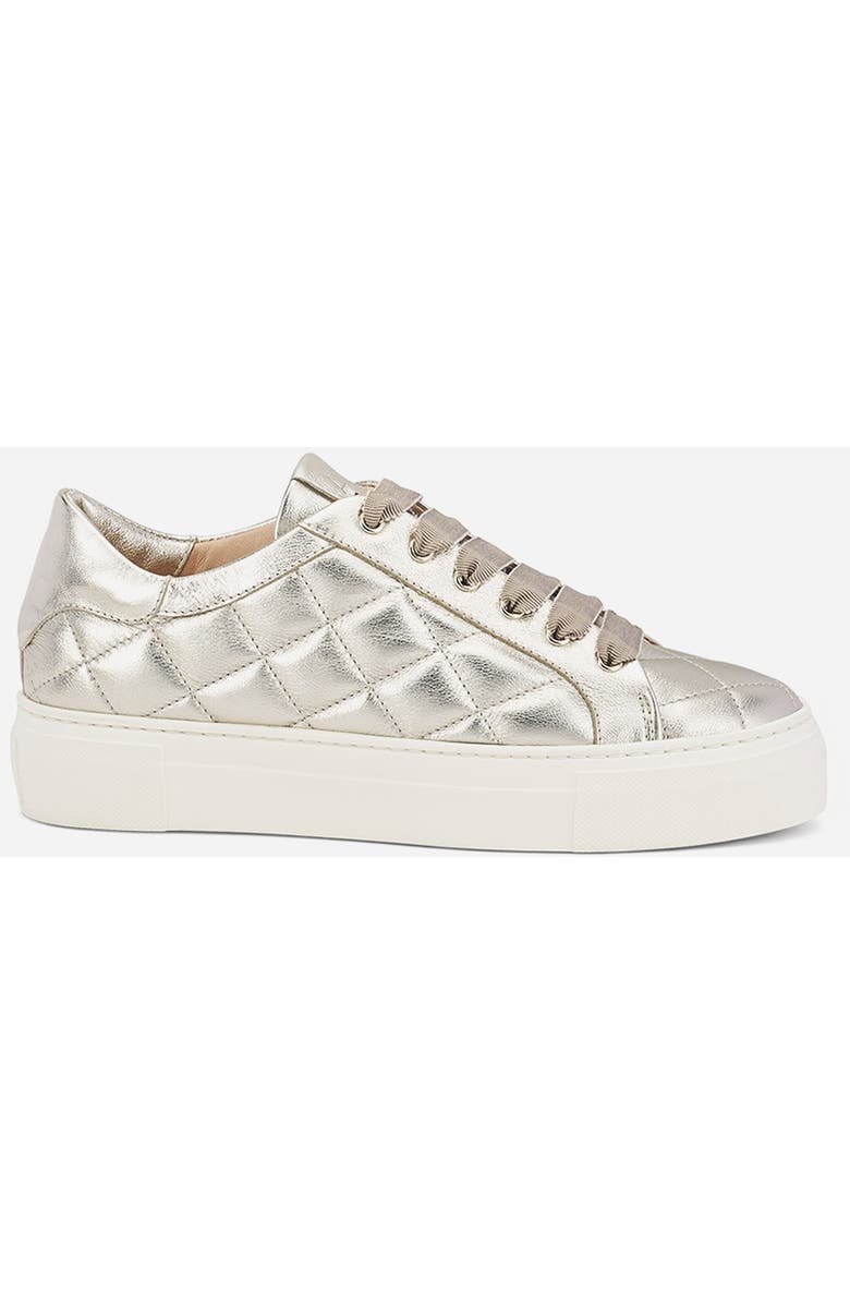 AGL Eva Matelassé Sneaker, Main, color, Platinum Leather