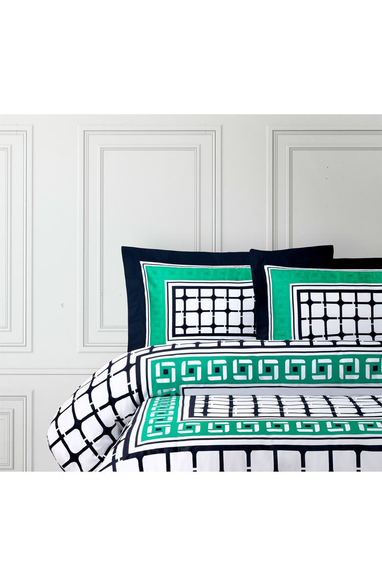 Brooks Brothers Set of Two Framed Print Sateen Pillow Shams, Alternate, color, Navy