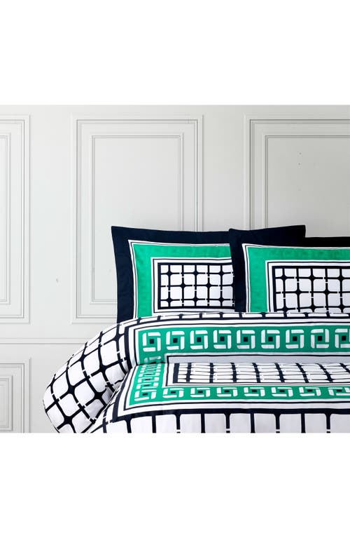 Brooks Brothers Set Of Two Framed Print Sateen Pillow Shams In Blue