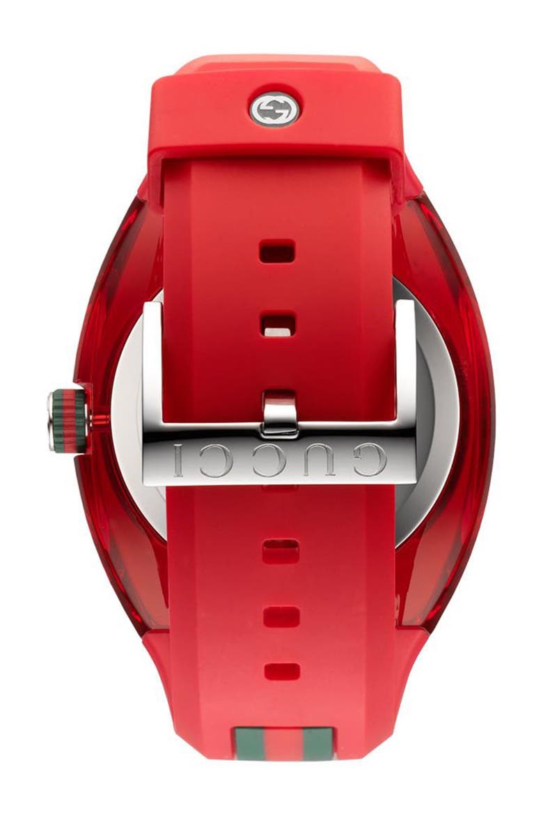 Unisex Sync Rubber Strap Sport Watch, 46mm, Alternate, color, RED
