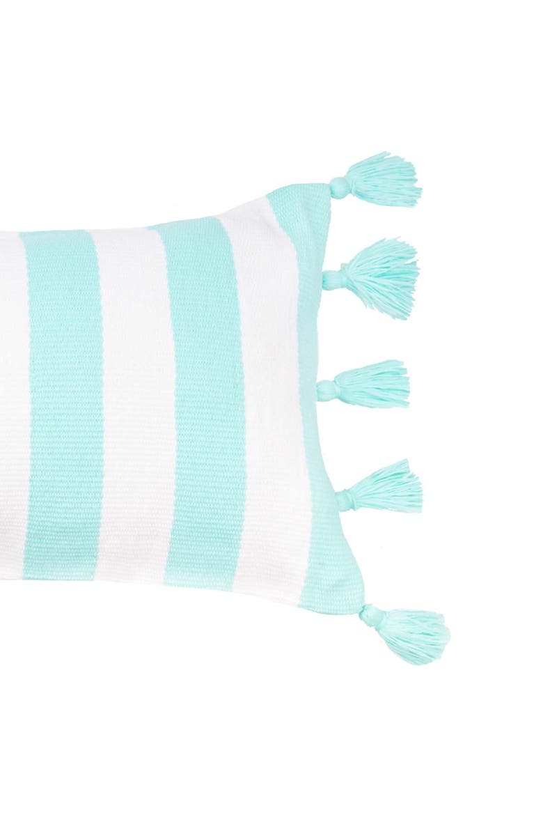 Cabana Stripes with Tassels Pillow Collection, Alternate, color, Blue