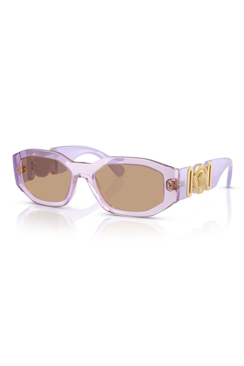Biggie 53mm Round Sunglasses, Alternate, color, PURPLE/ LIGHT BROWN
