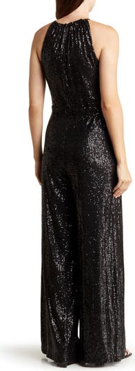 Sequin Halter Wide Leg Jumpsuit