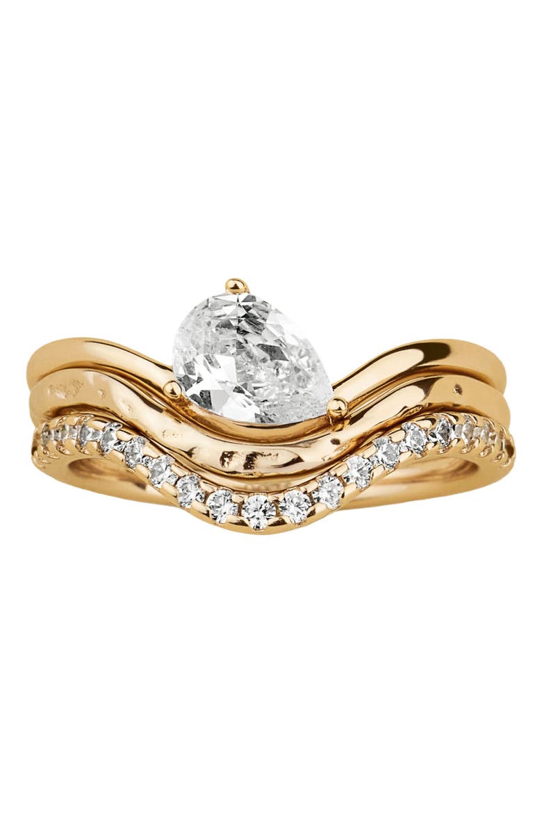 Tova Pear Ring Set, Main, color, Gold Vermeil