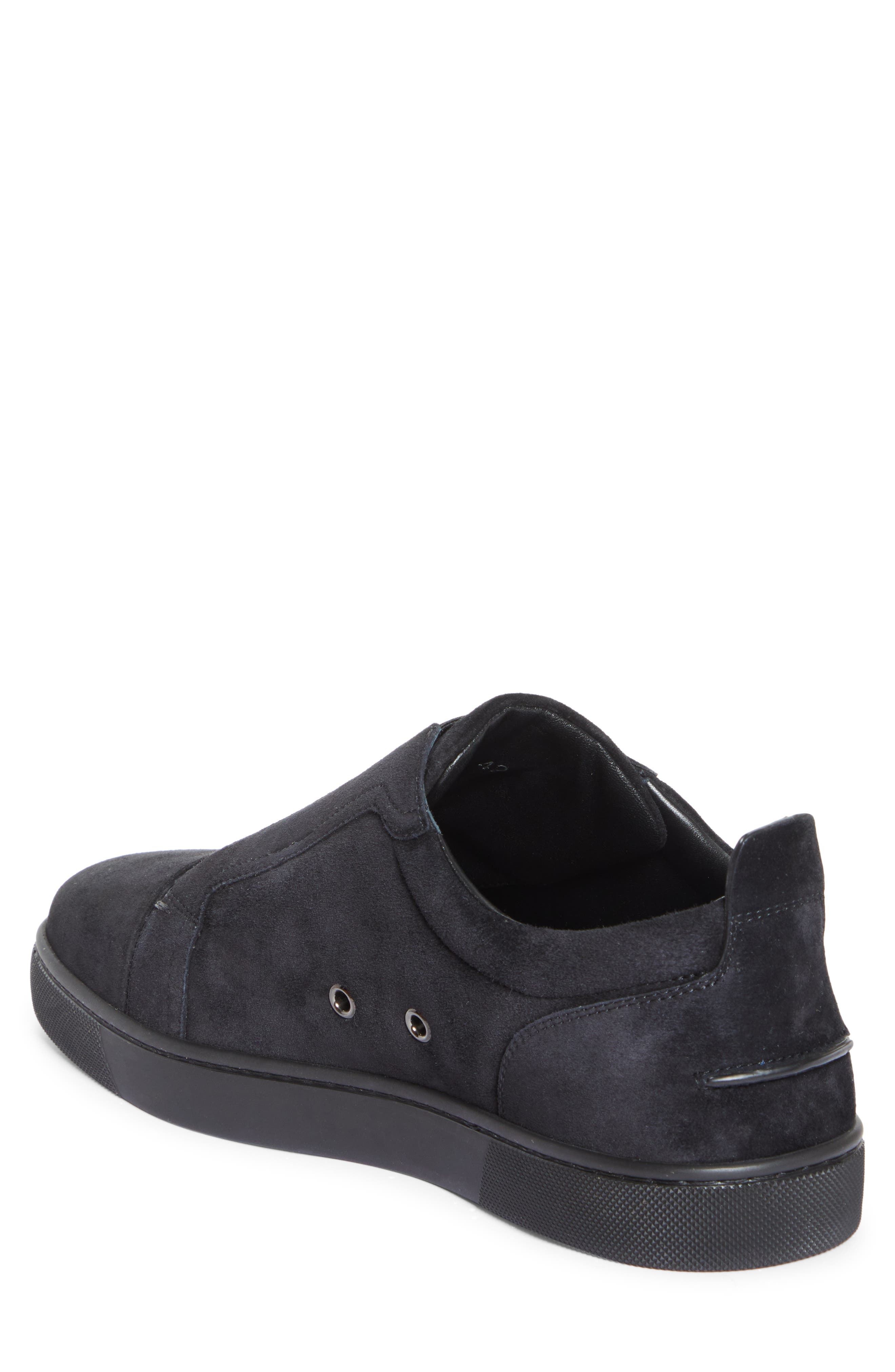 Christian Louboutin Louis Flat Low Top Sneaker, Alternate, color, Black