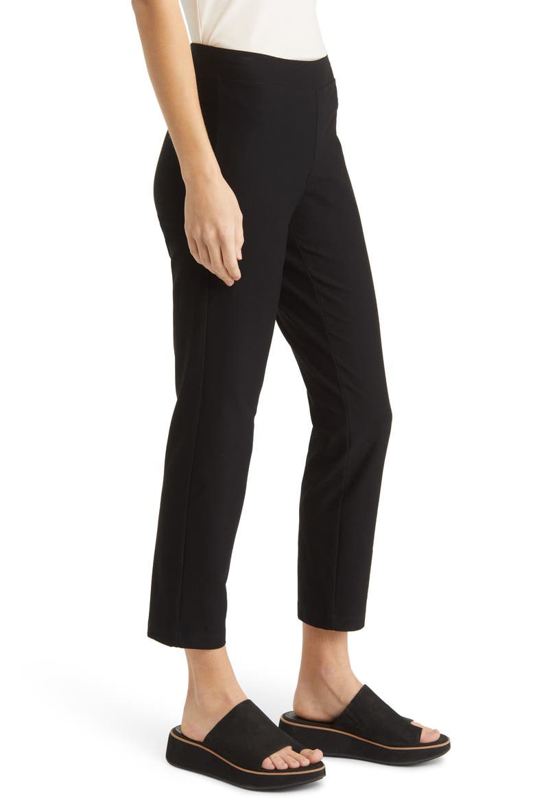 Stretch Crepe Slim Ankle Pants, Alternate, color, BLACK