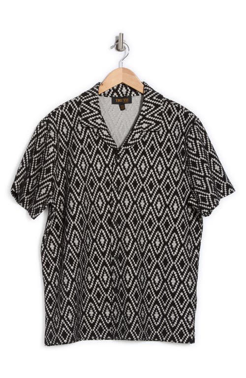 Truth Jacquard Camp Shirt In Black