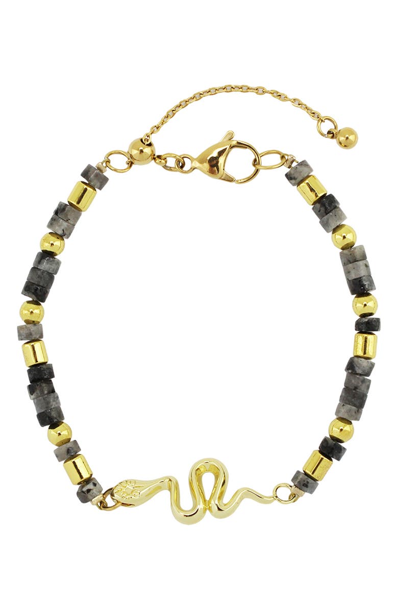 REBL Gender Inclusive Snake Beaded Bracelet, Main, color, Gold