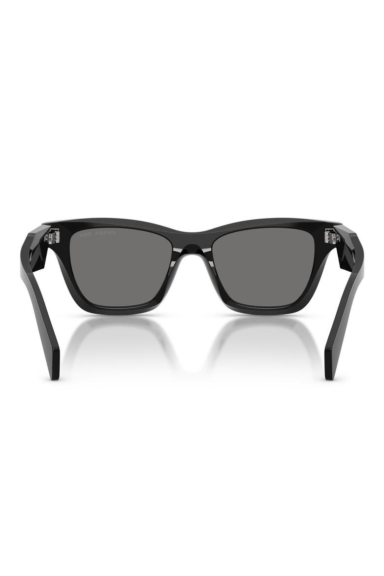 52mm Polarized Butterfly Sunglasses, Alternate, color, BLACK / DARK GREY POLAR