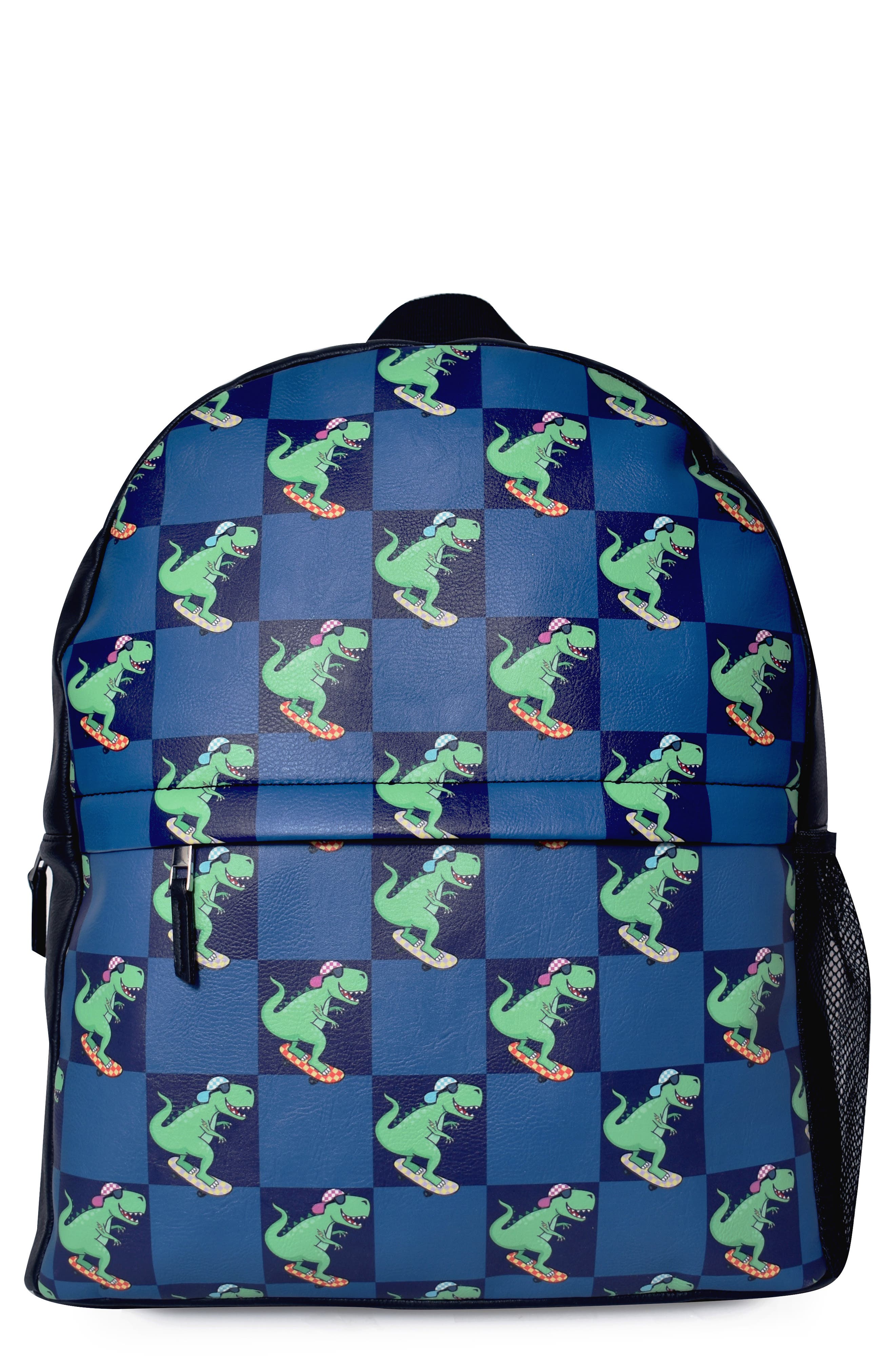 OMG Accessories Dino Print Large Backpack, Main, color, 