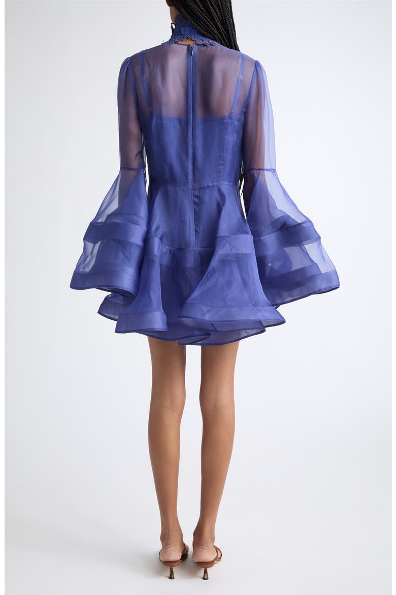 Clash Lantern Silk Minidress, Alternate, color, ELECTRIC BLUE