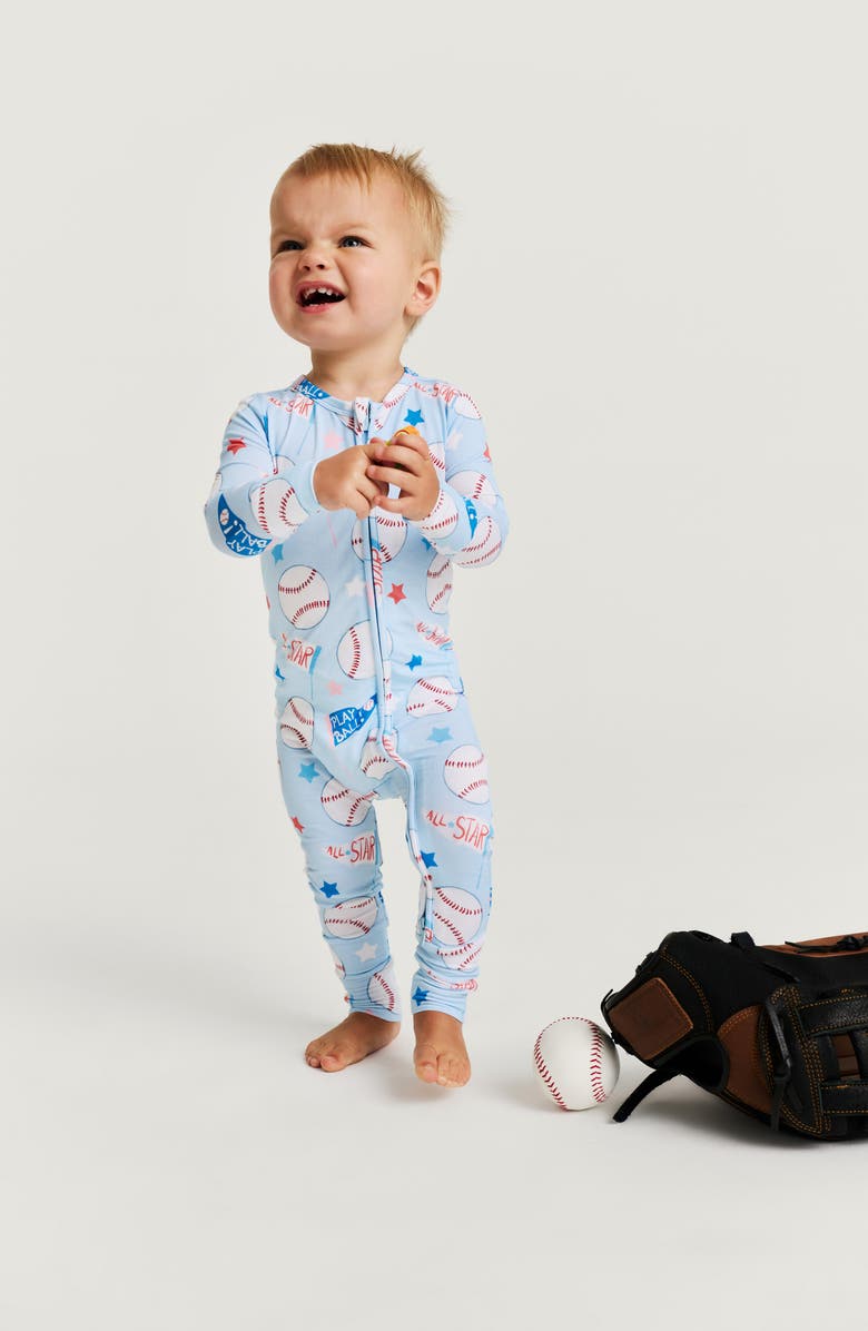 Posh Peanut Fitted Convertible One-Piece Pajamas, Alternate, color, Blue