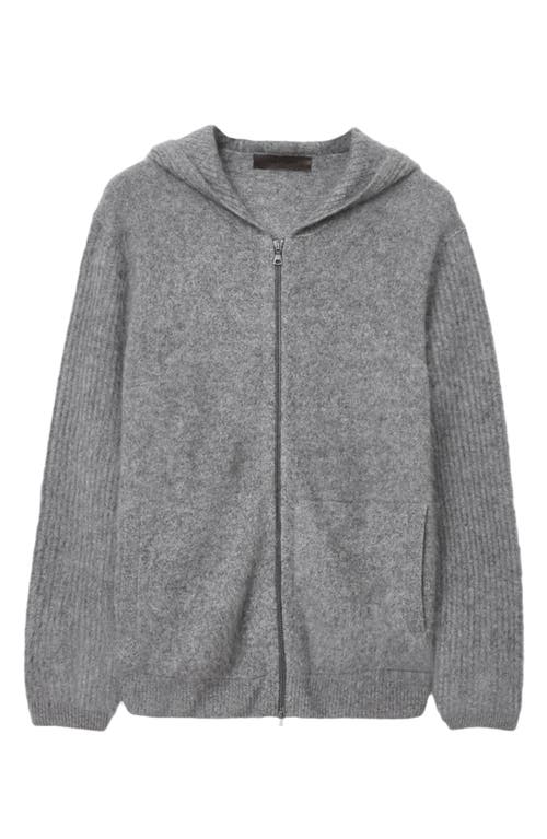 John Varvatos Catherine Cashmere Zip Hoodie In Gray