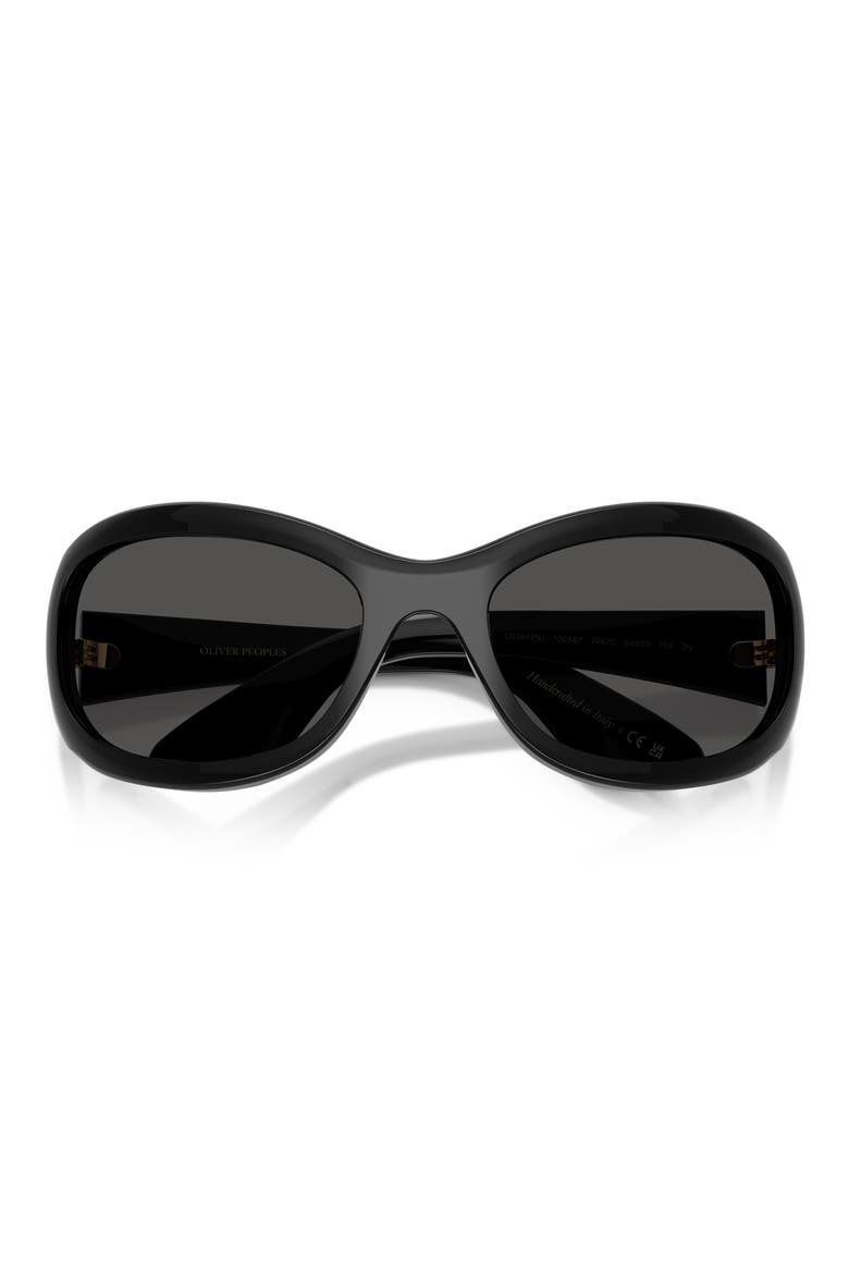 64mm Khaite Oval Sunglasses, Alternate, color, BLACK / GREY
