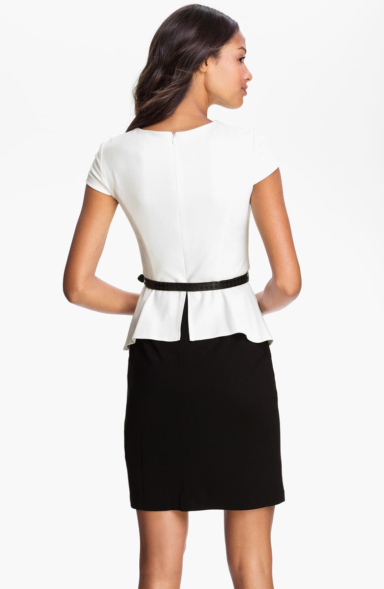 Donna Morgan Colorblock Peplum Dress, Alternate, color, 