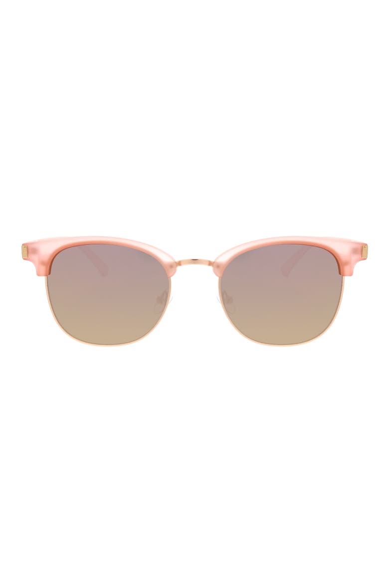 52mm Retro Half Rim Sunglasses, Main, color, CRYSTAL BLUSH