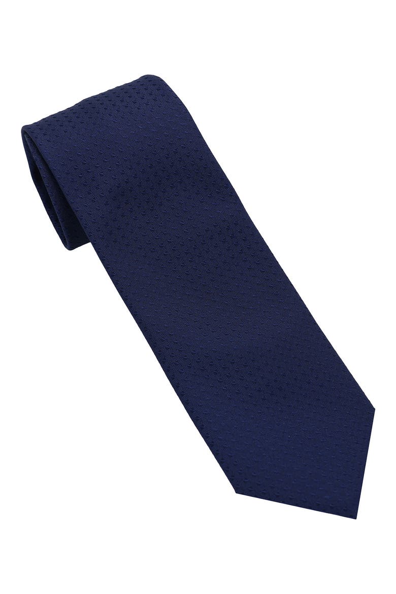 Textured Solid Tie, Main, color, NAVY